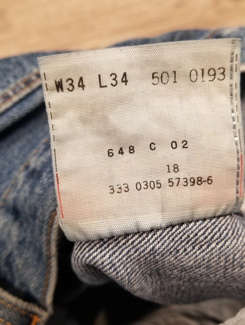 Vintage Y2K Levis 501 Jeans Mens 34x34 Button Fly Straight Leg Blue Denim